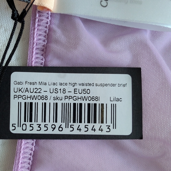 Playful Promises NWT Mila Lilac lace High Waisted Suspender Brief, size 18 - Picture 8 of 9